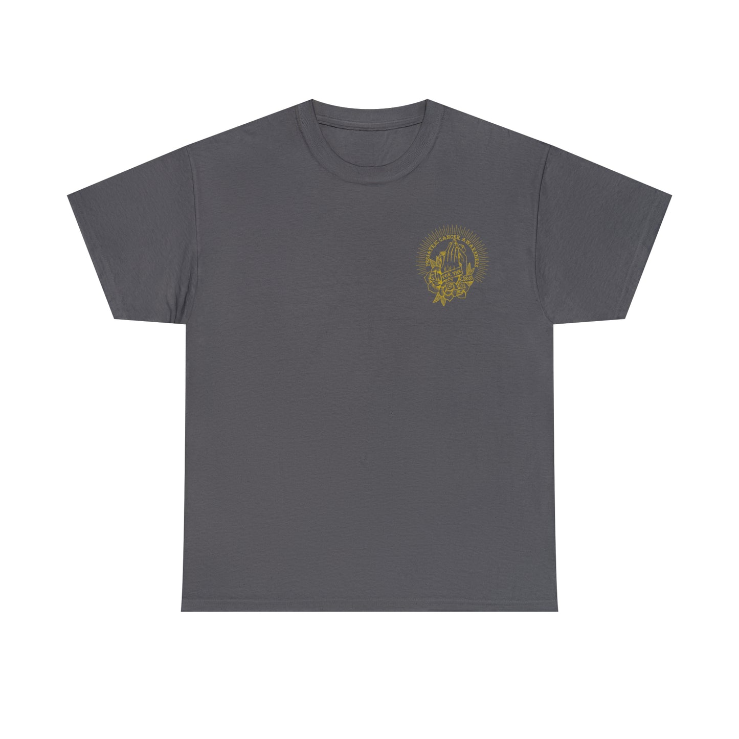 Pediatric Cancer Awareness - For The Kids Gold Logo Unisex Heavy Cotton Tee