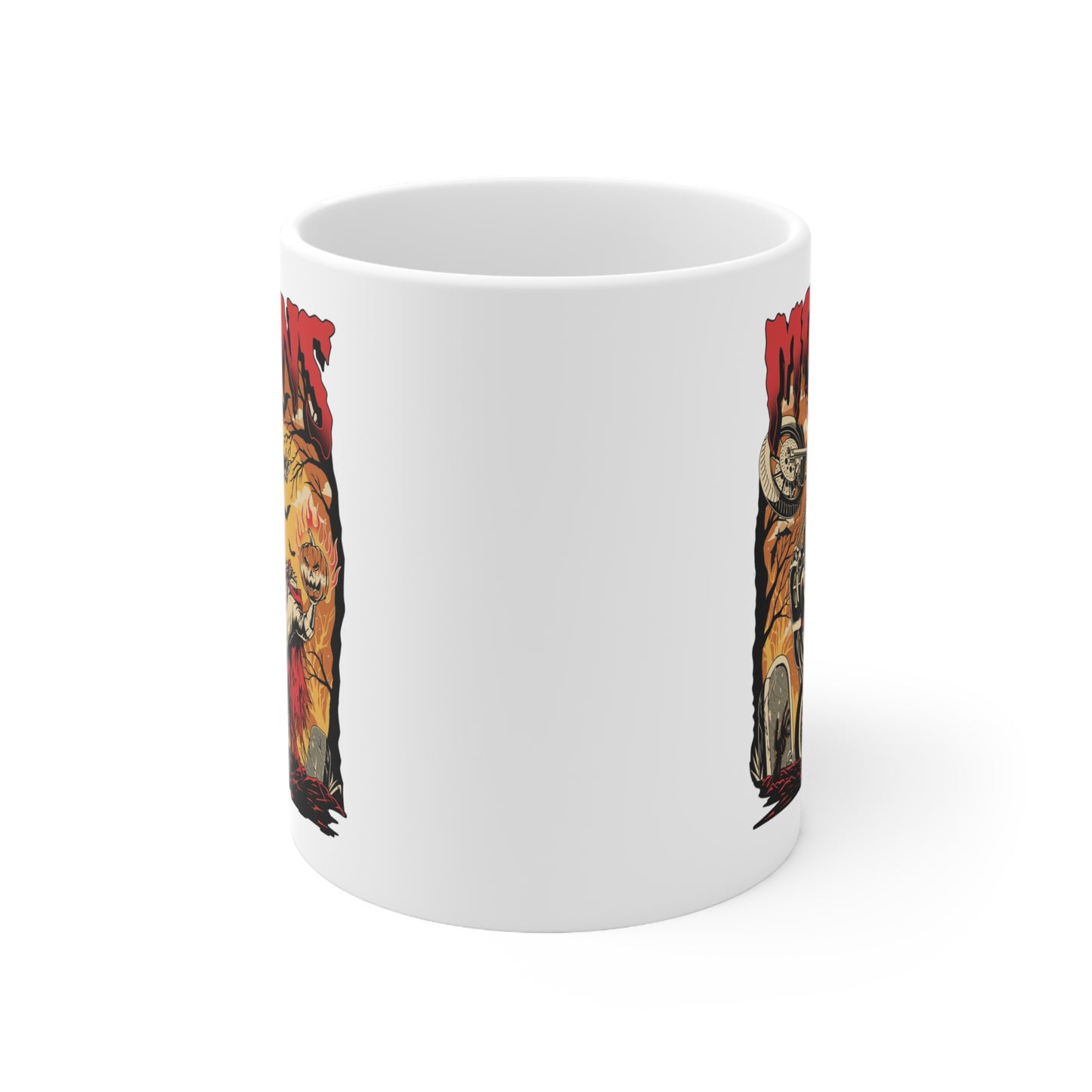 MOONSMC® FXR Headless Horsemen Graveyard Wheelie Ceramic Mug 11oz Red
