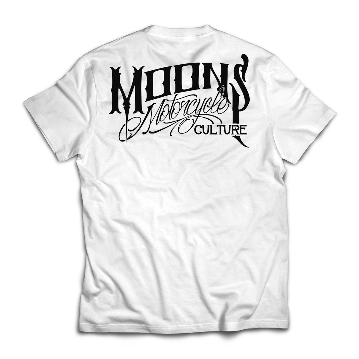 MOONSMC OG Logo Heavy Cotton T-shirt: white tee showing the large black back logo.