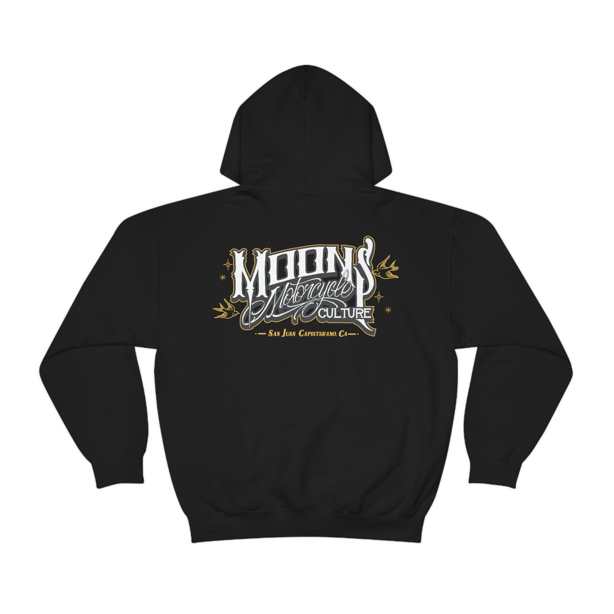 MOONSMC San Juan Capo OG Logo Hooded Sweatshirt: black hoodie showing the large logo.