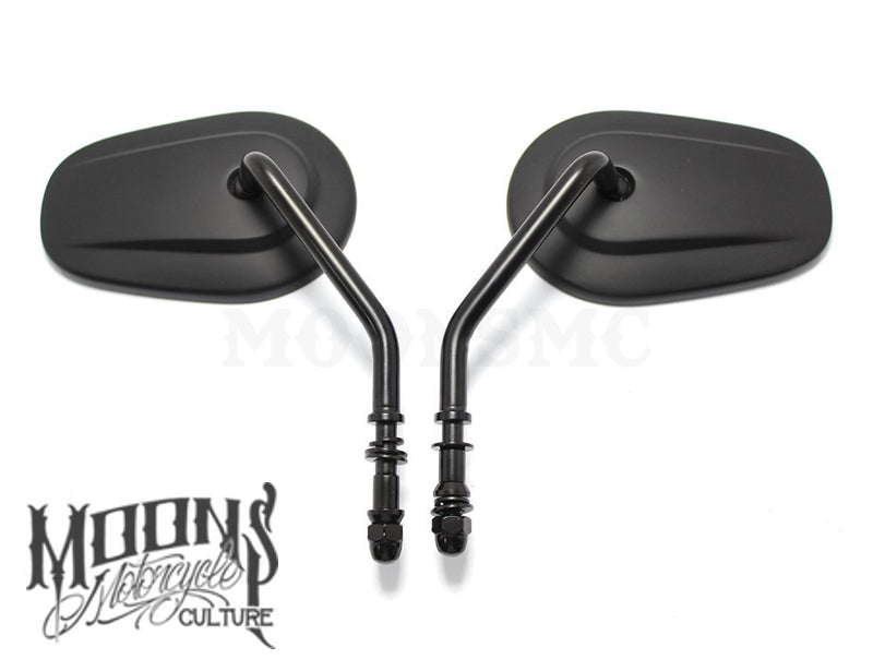 MOONSMC® Black Tapered Mirrors, Hand / Foot Components, MOONS, MOONSMC® // Moons Motorcycle Culture