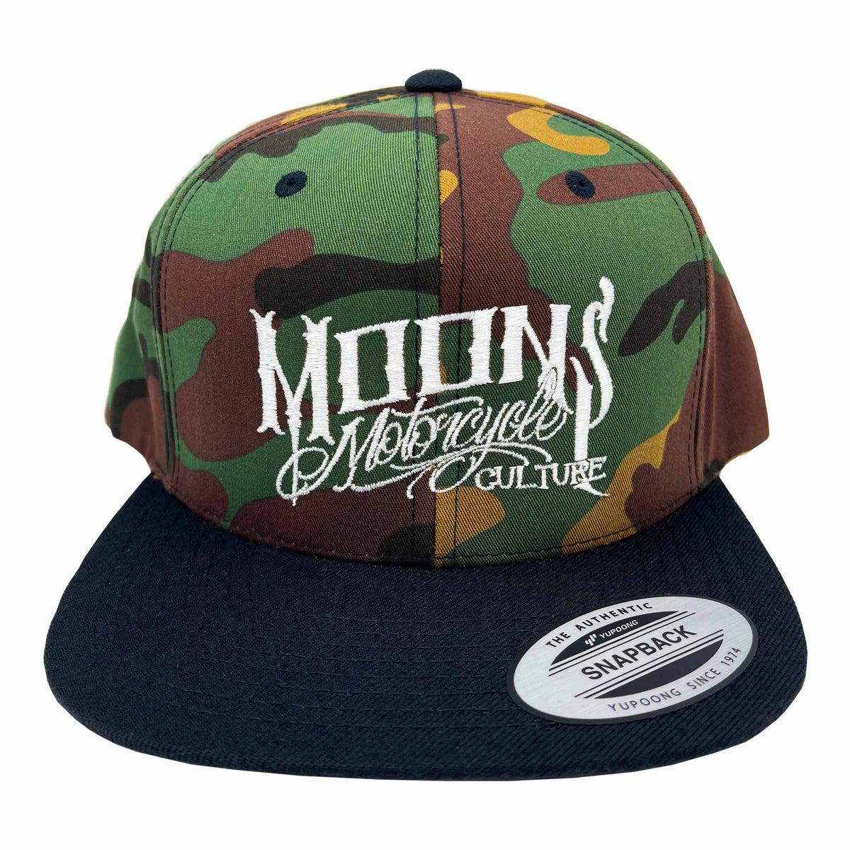 MOONSMC® OG Logo Black / Camo Snapback Hat - MOONSMC® // Moons Motorcycle Culture