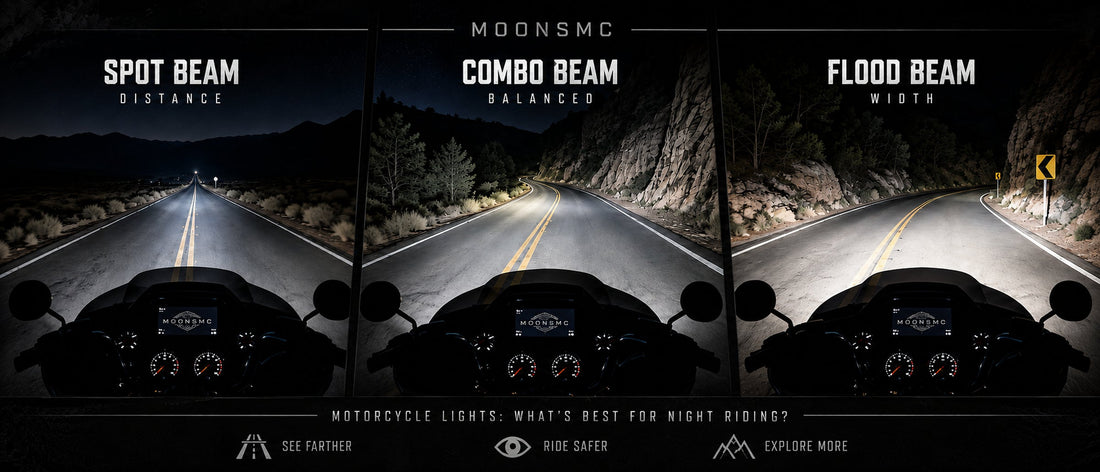 Spot vs. Flood vs. Combo Beam Motorcycle Lights: What’s Best for Night Riding?