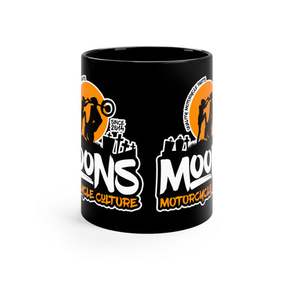 MOONSMC Dyna Graveyard Wheelie 11oz Black Mug: black mug showing the gap between printed panels.
