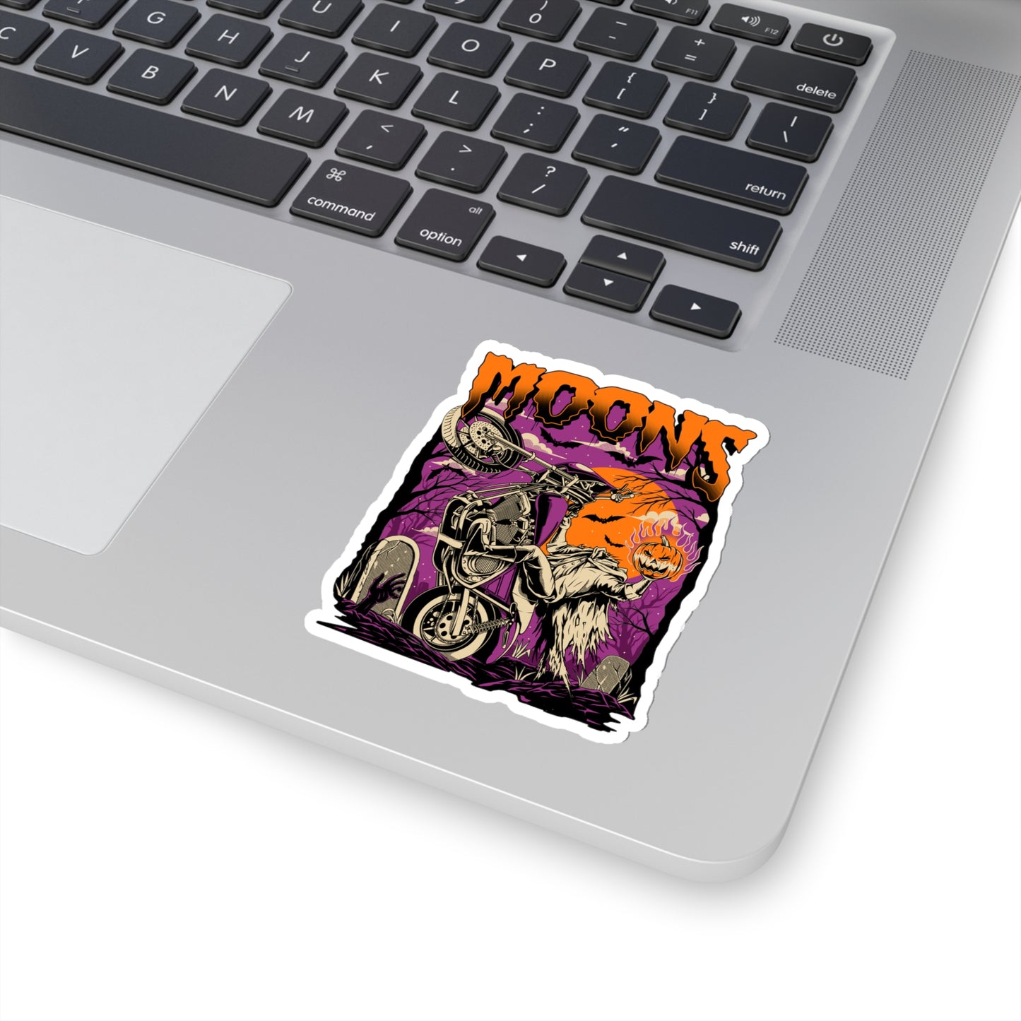 MOONSMC® FXR Headless Horsemen Graveyard Wheelie Red Die Cut Sticker Purple