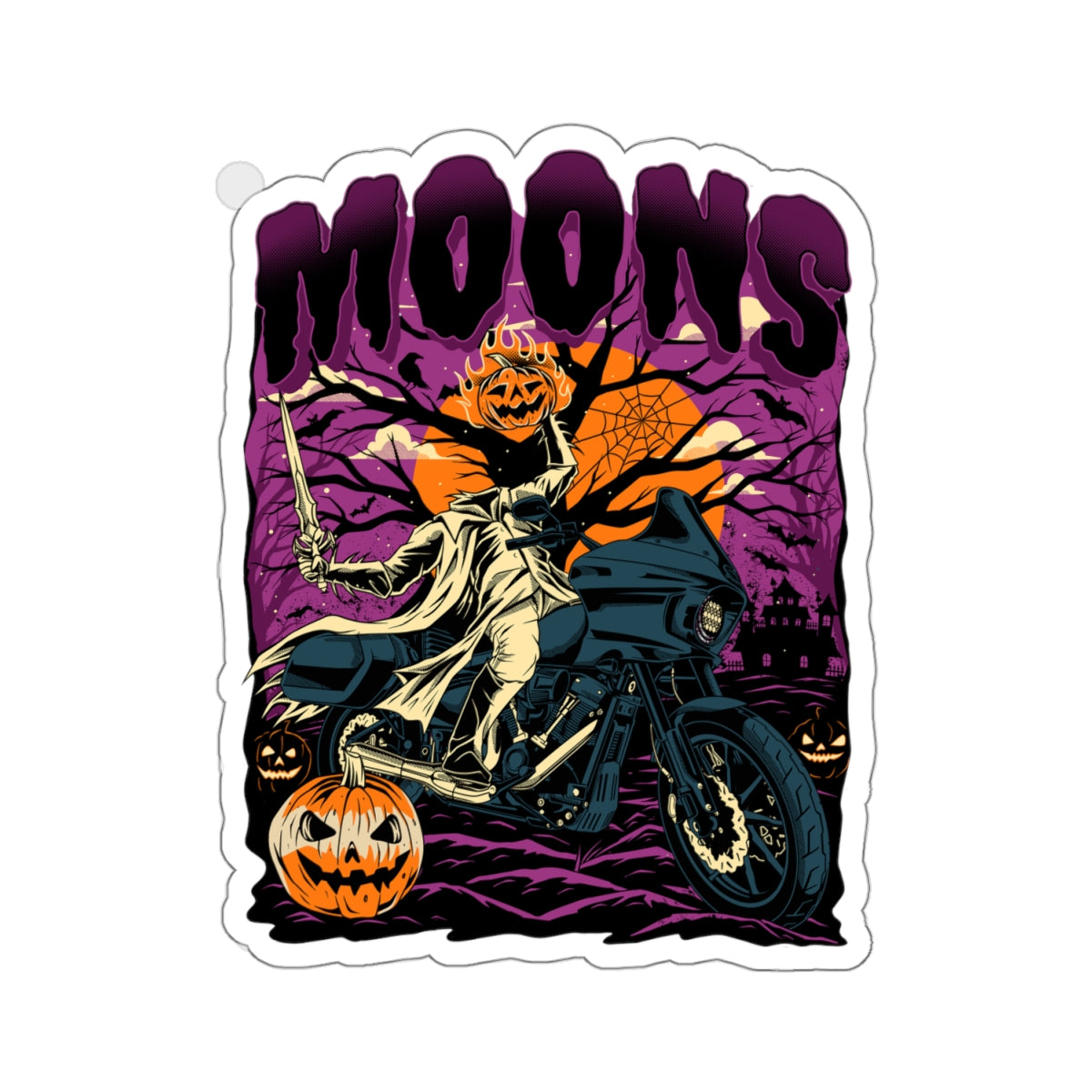 MOONSMC® 2024 Halloween Edition - FXLRST Headless Horsemen Graveyard Die Cut Sticker Purple