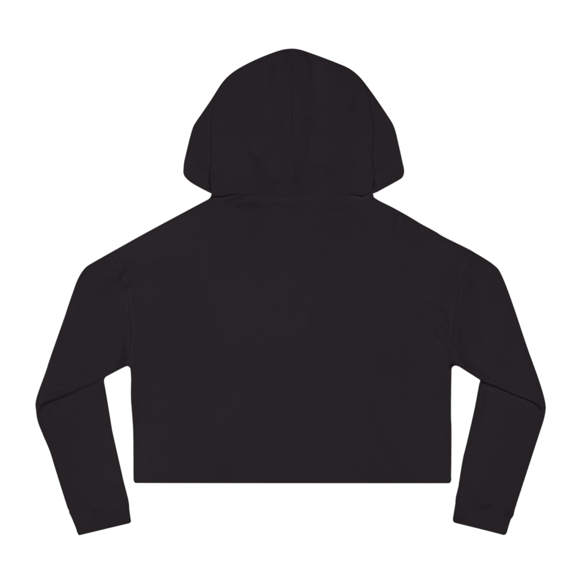 MOONSMC Halloween Logo women’s cropped hooded sweatshirt with orange artwork on black
