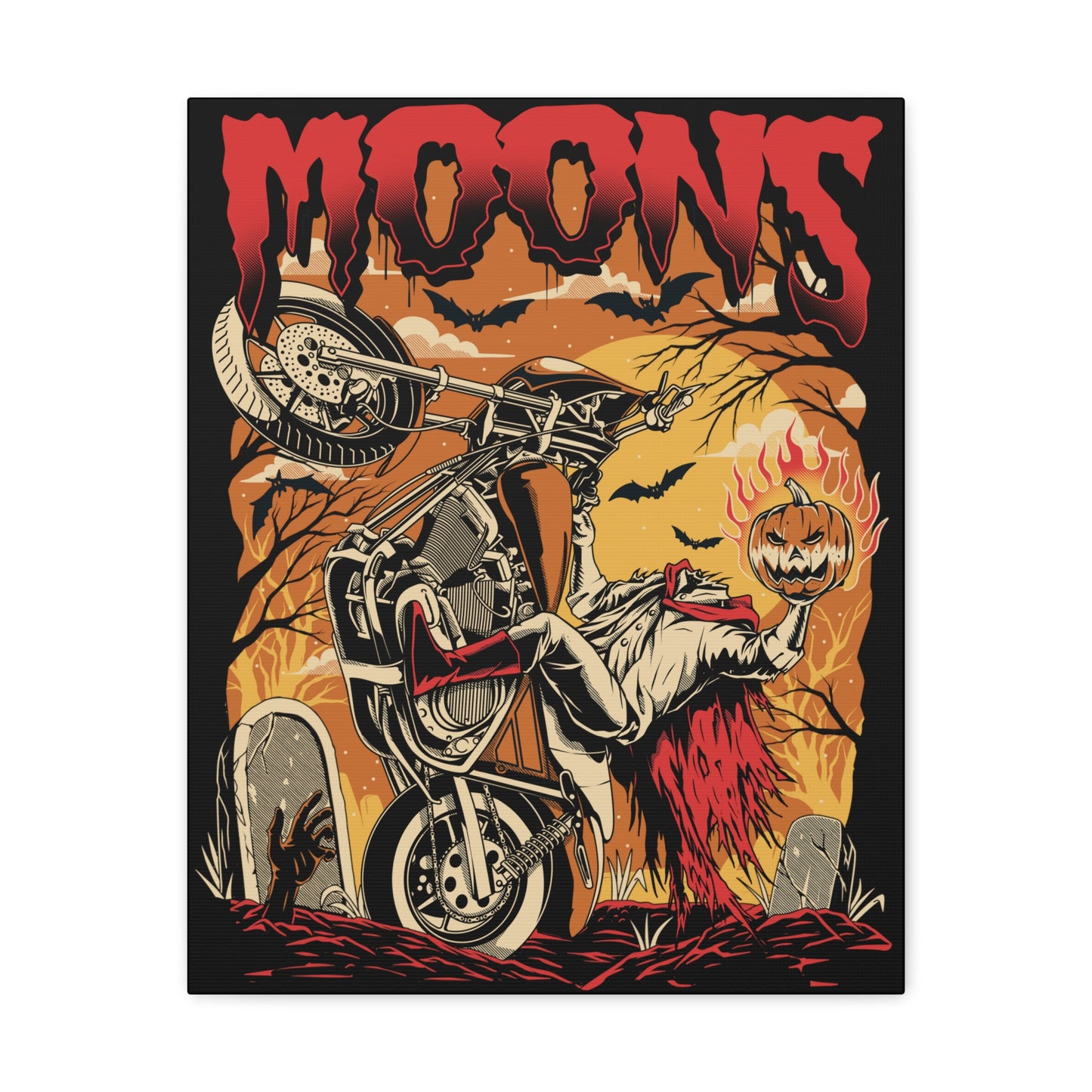 MOONSMC® FXR Headless Horsemen Graveyard Wheelie キャンバス ラップ レッド