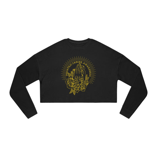 Pediatric Cancer Awareness - For The Kids Gold - Women's Cropped Sweatshirt
