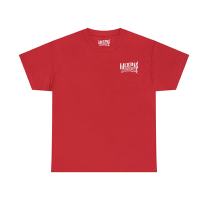 MOONSMC Dyna T-SPORT / FXDXT Heavy Cotton T-Shirt: front view in red with a small chest logo.