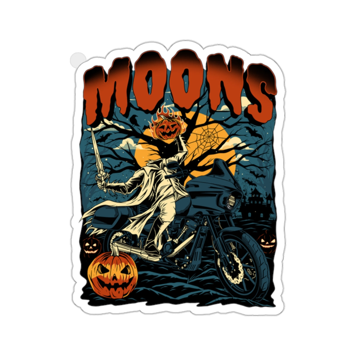 MOONSMC® 2024 Halloween Edition - FXLRST Headless Horsemen Graveyard Die Cut Sticker Indigo