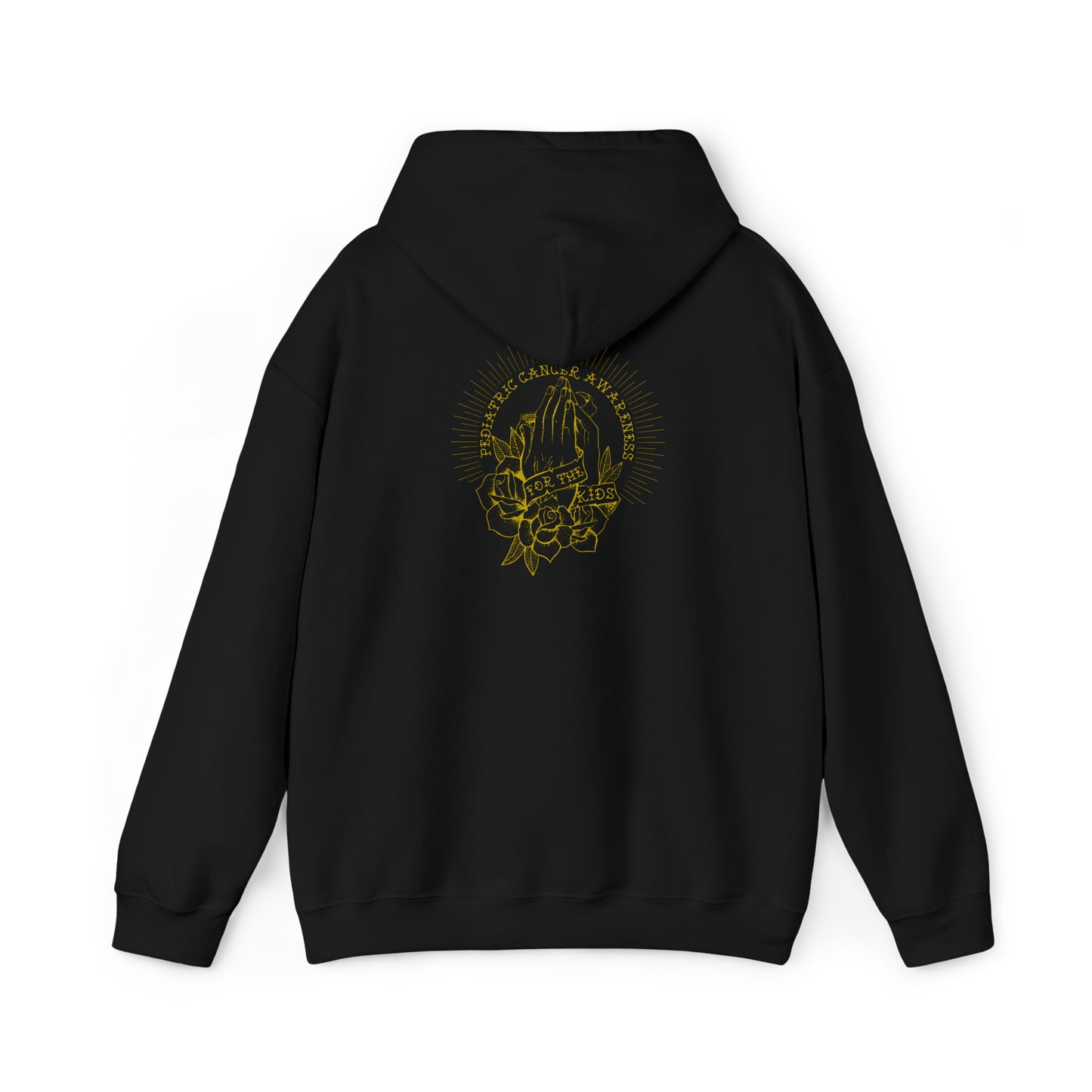 Pediatric Cancer Awareness - For The Kids Gold Logo - Unisex Heavy Blend™ Hooded Sweatshirt