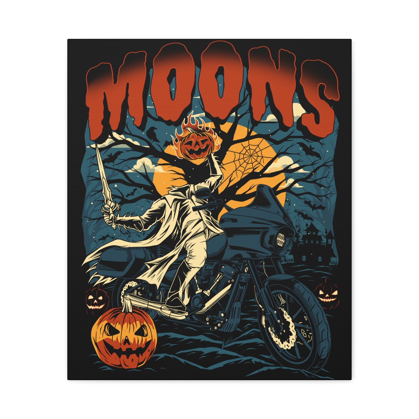 MOONSMC® 2024 Halloween Edition - FXLRST Headless Horsemen Graveyard Indigo Canvas Wrap