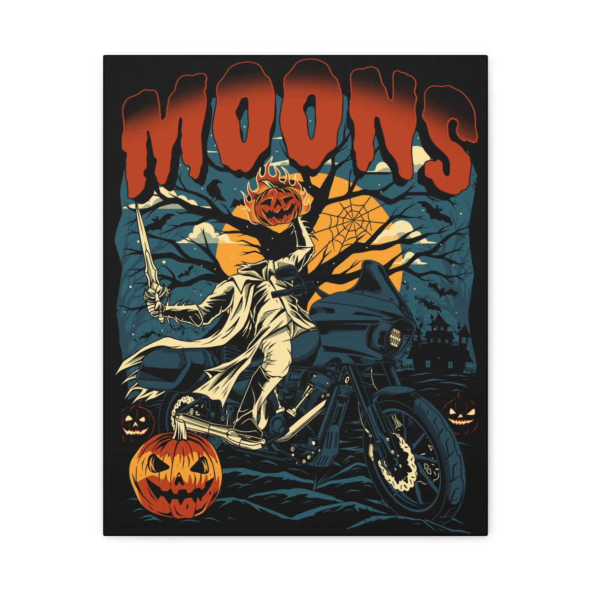 MOONSMC® 2024 Halloween Edition FXLRST Headless Horsemen Graveyard Indigo Canvas Wrap