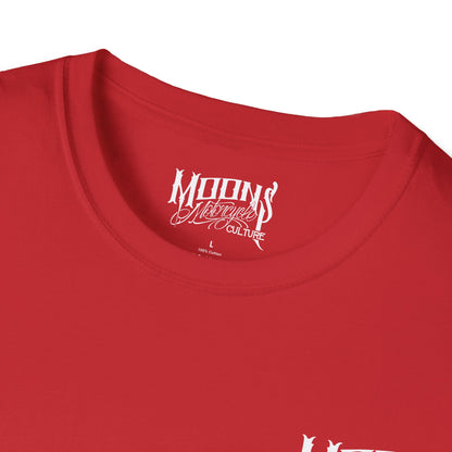 MOONSMC OG Logo T-Shirt: close-up of the red neckline and printed neck label.