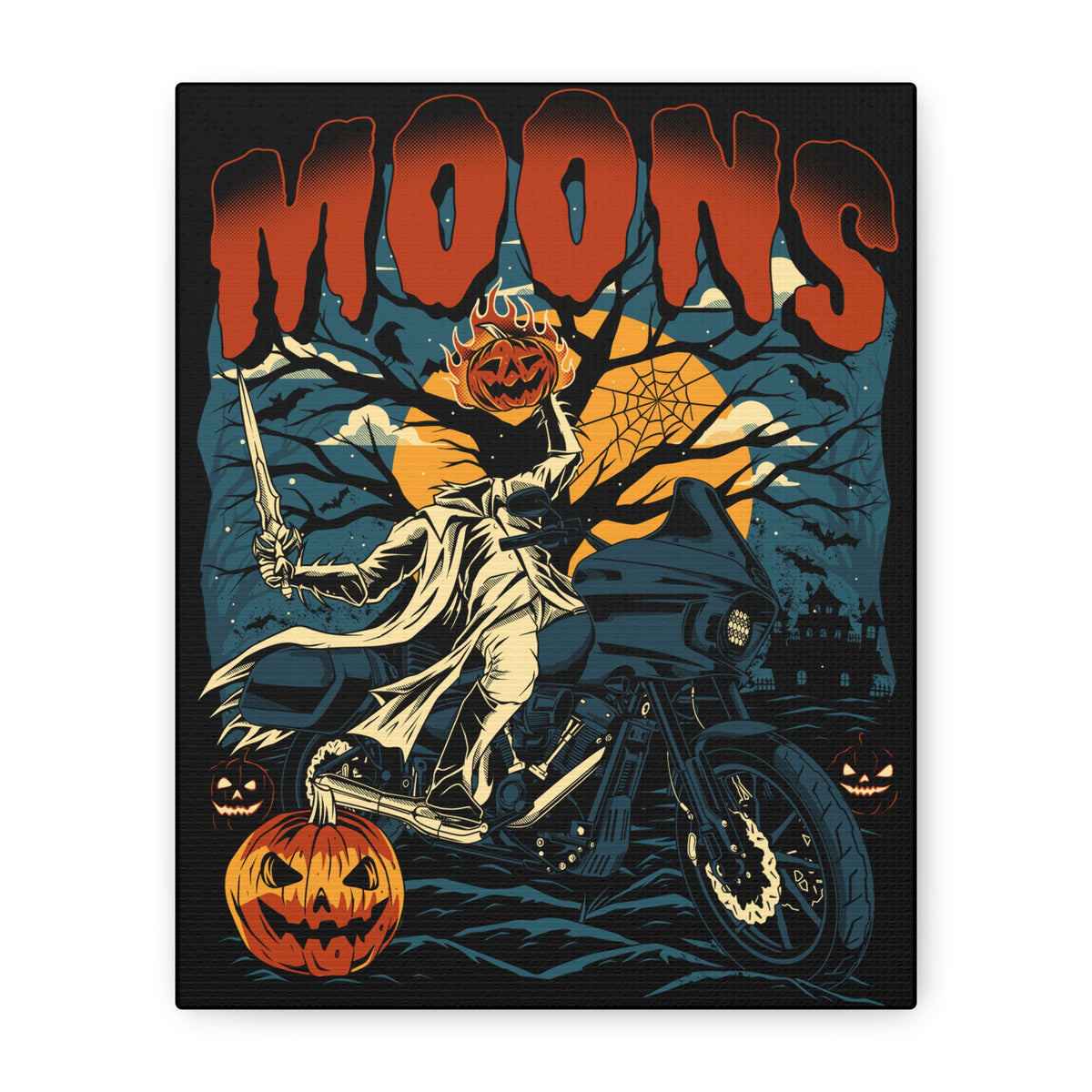 MOONSMC® 2024 Halloween Edition FXLRST Headless Horsemen Graveyard Indigo Canvas Wrap