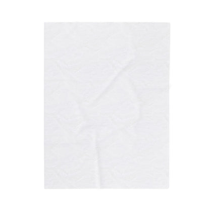 Plain white reverse side of the MOONSMC OG Logo plush blanket.