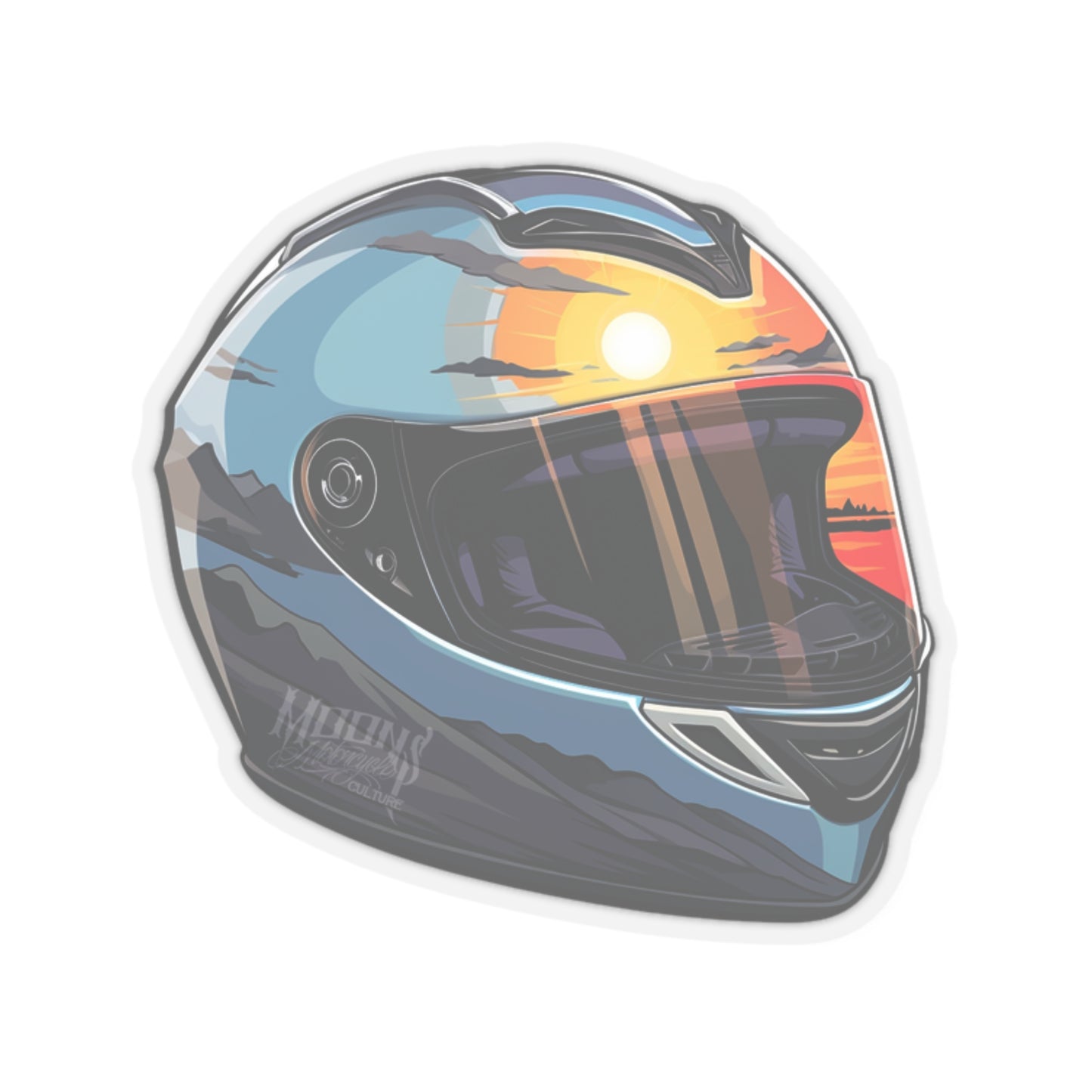 MOONSMC® Sunset Helmet Die Cut Sticker