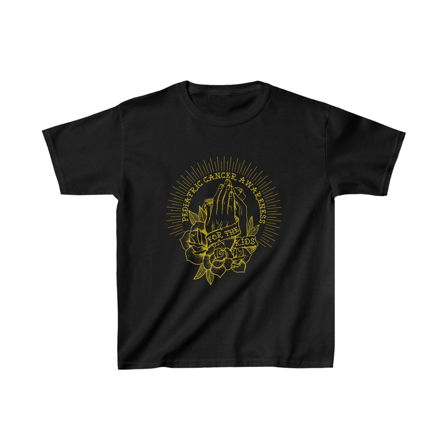 Pediatric Cancer Awareness - For The Kids Gold Logo Kids Heavy Cotton™ Tee