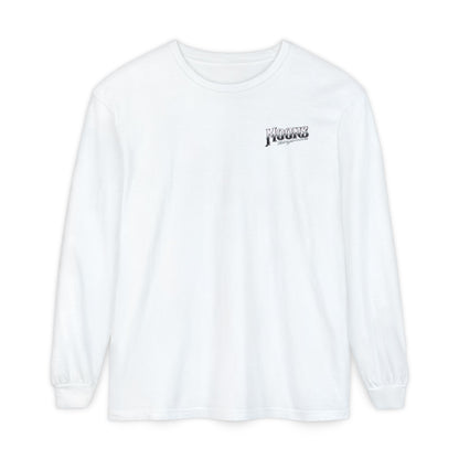 MOONSMC San Juan Capistrano - Mission Dyna Long Sleeve T-Shirt: front of the white long-sleeve shirt with a small chest logo.