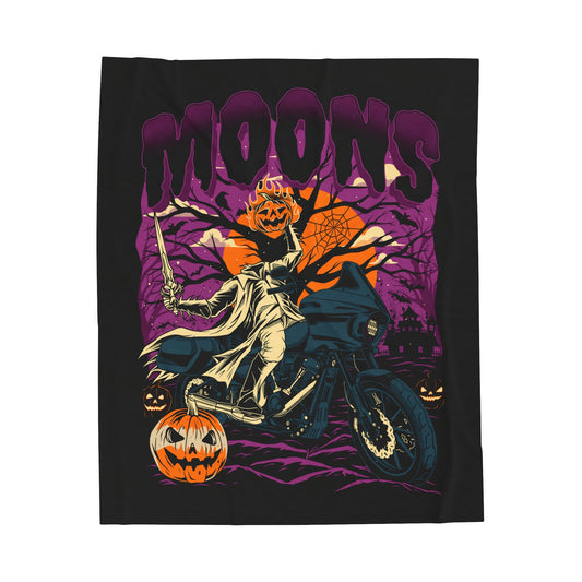 MOONSMC® 2024 Halloween Edition - FXLRST Headless Horsemen Graveyard Purple Velveteen Plush Blanket