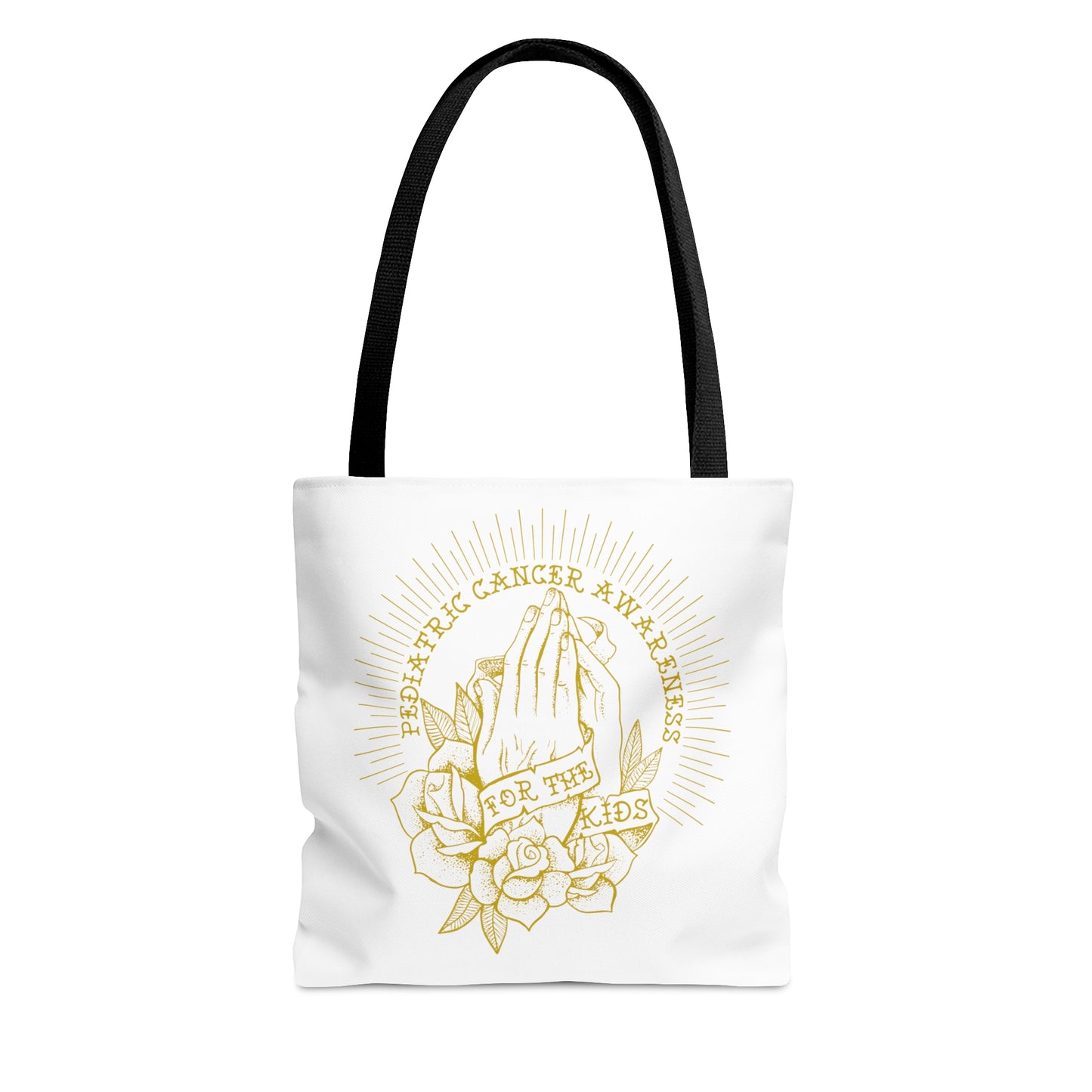 Pediatric Cancer Awareness - For The Kids Gold Logo - Tote Bag (AOP)