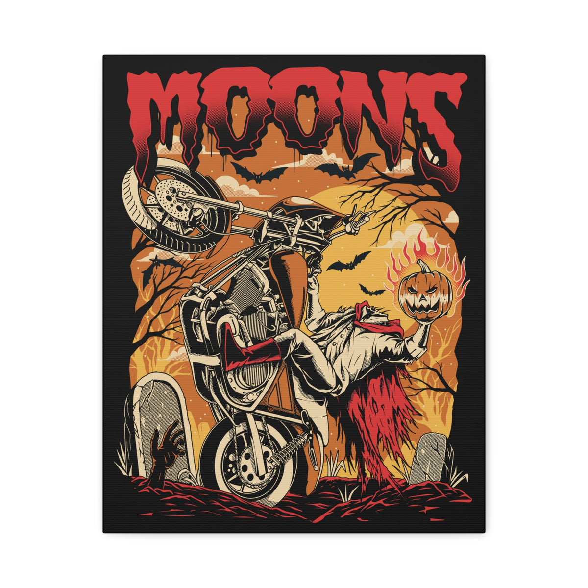 MOONSMC® FXR Headless Horsemen Graveyard Wheelie Canvas Wrap Red