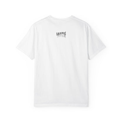MOONSMC Static Drip T-Shirt: front of the white tee with a small chest logo.