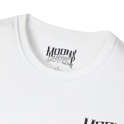MOONSMC OG Logo Heavy Cotton T-shirt: close-up of the white neckline and printed neck label.