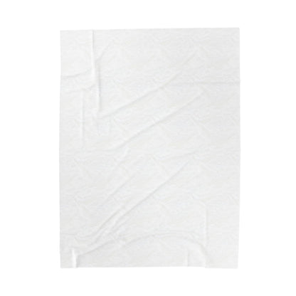 Plain white reverse side of the MOONSMC OG Logo plush blanket.