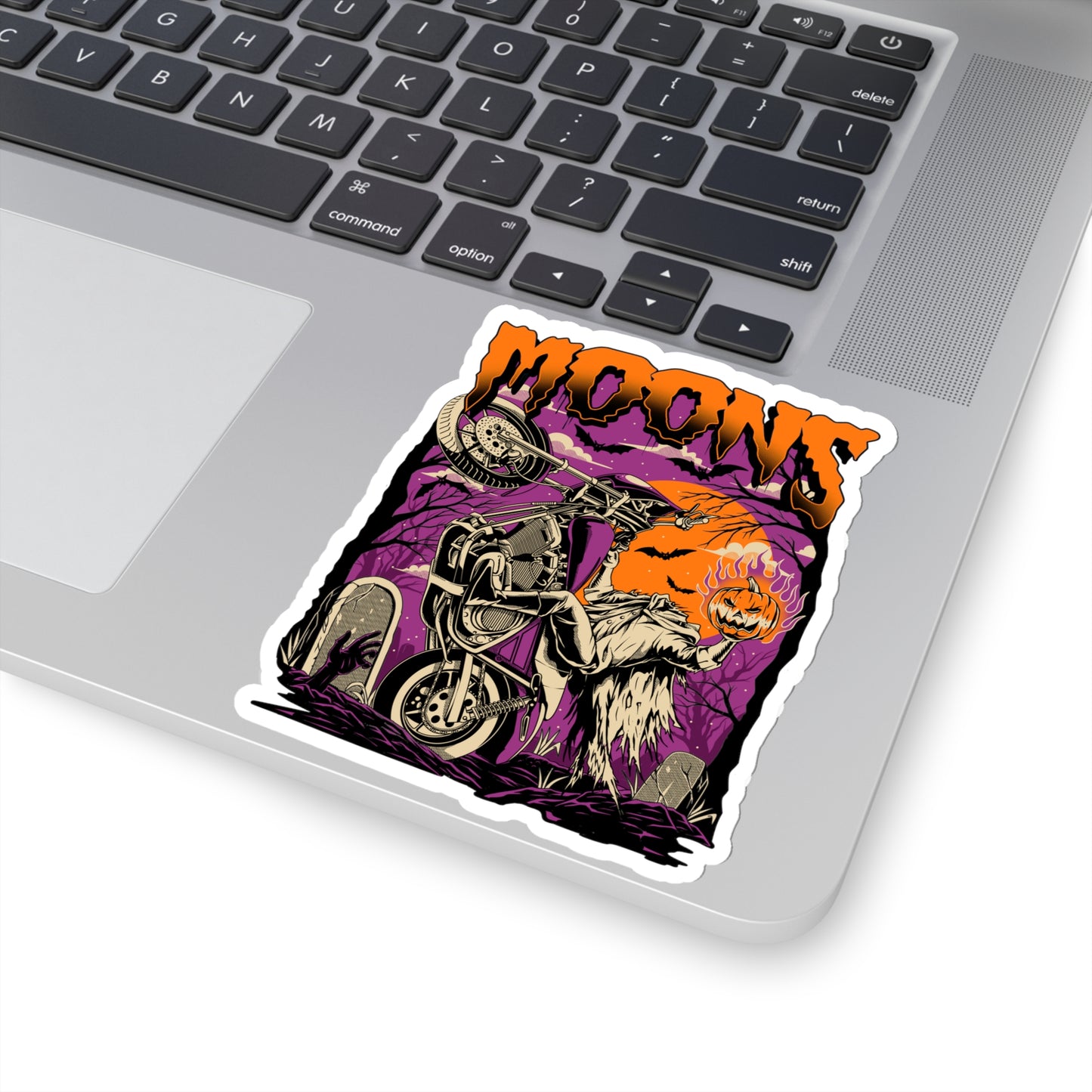 MOONSMC® FXR Headless Horsemen Graveyard Wheelie Red Die Cut Sticker Purple