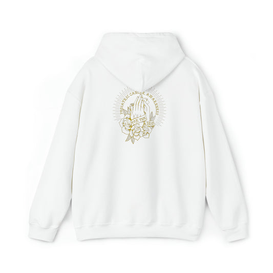 Pediatric Cancer Awareness - For The Kids Gold Logo - Unisex Heavy Blend™ Hooded Sweatshirt