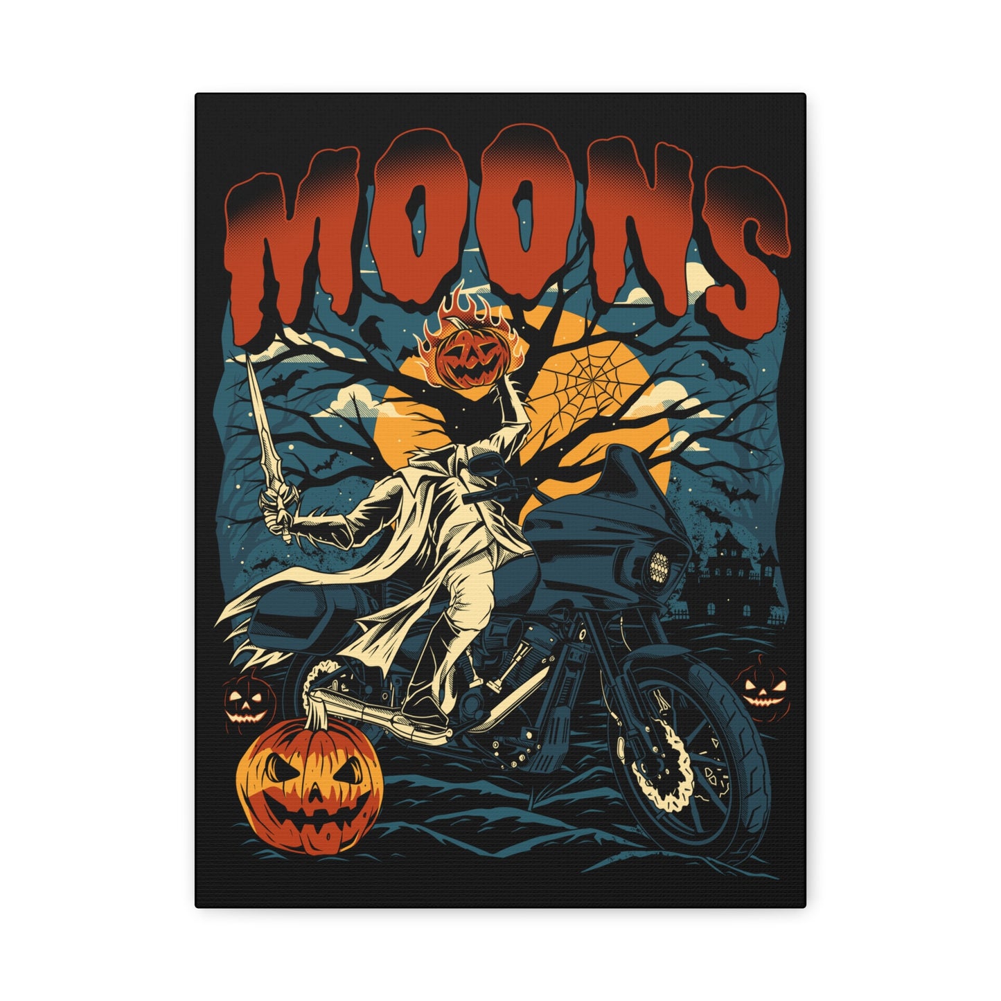 MOONSMC® 2024 Halloween Edition - FXLRST Headless Horsemen Graveyard Indigo Canvas Wrap