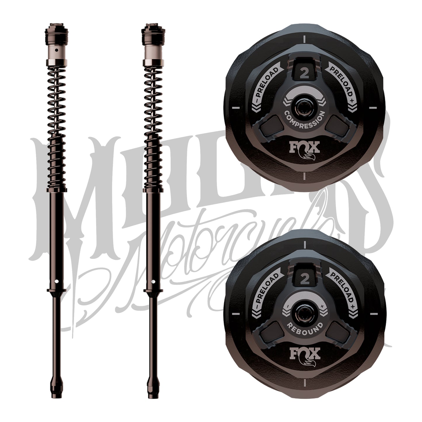 Fox Factory Street Grip ST Adjustable Fork Cartridge Kit For Harley Softail 2018-2026 NON INVERTED