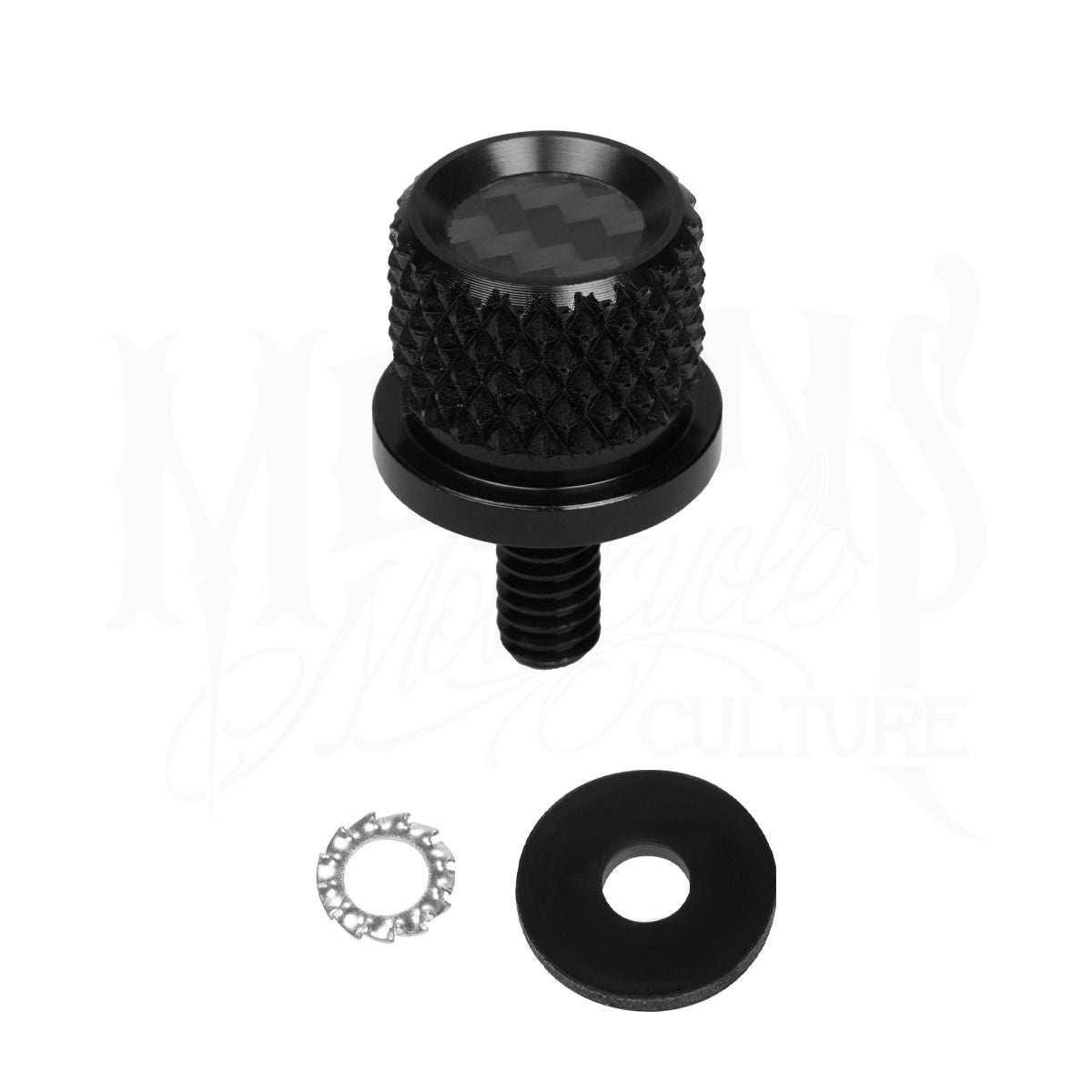 MOONSMC® Carbon Fiber 1/4" Knurled Seat Bolt - Screw Kit for Harley®