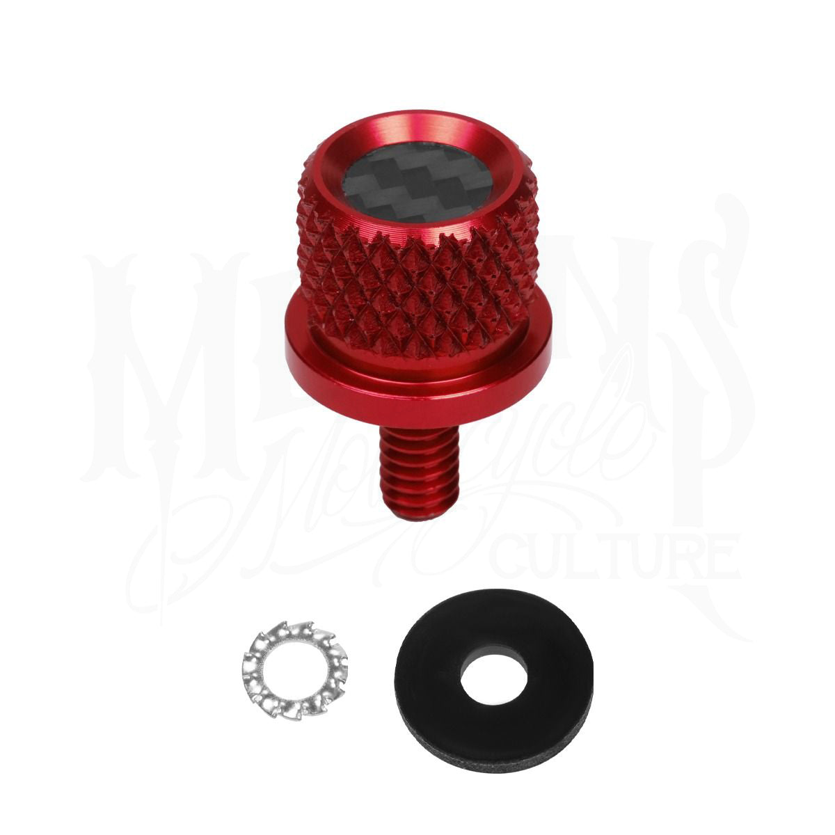 MOONSMC® Carbon Fiber 1/4" Knurled Seat Bolt - Screw Kit for Harley®