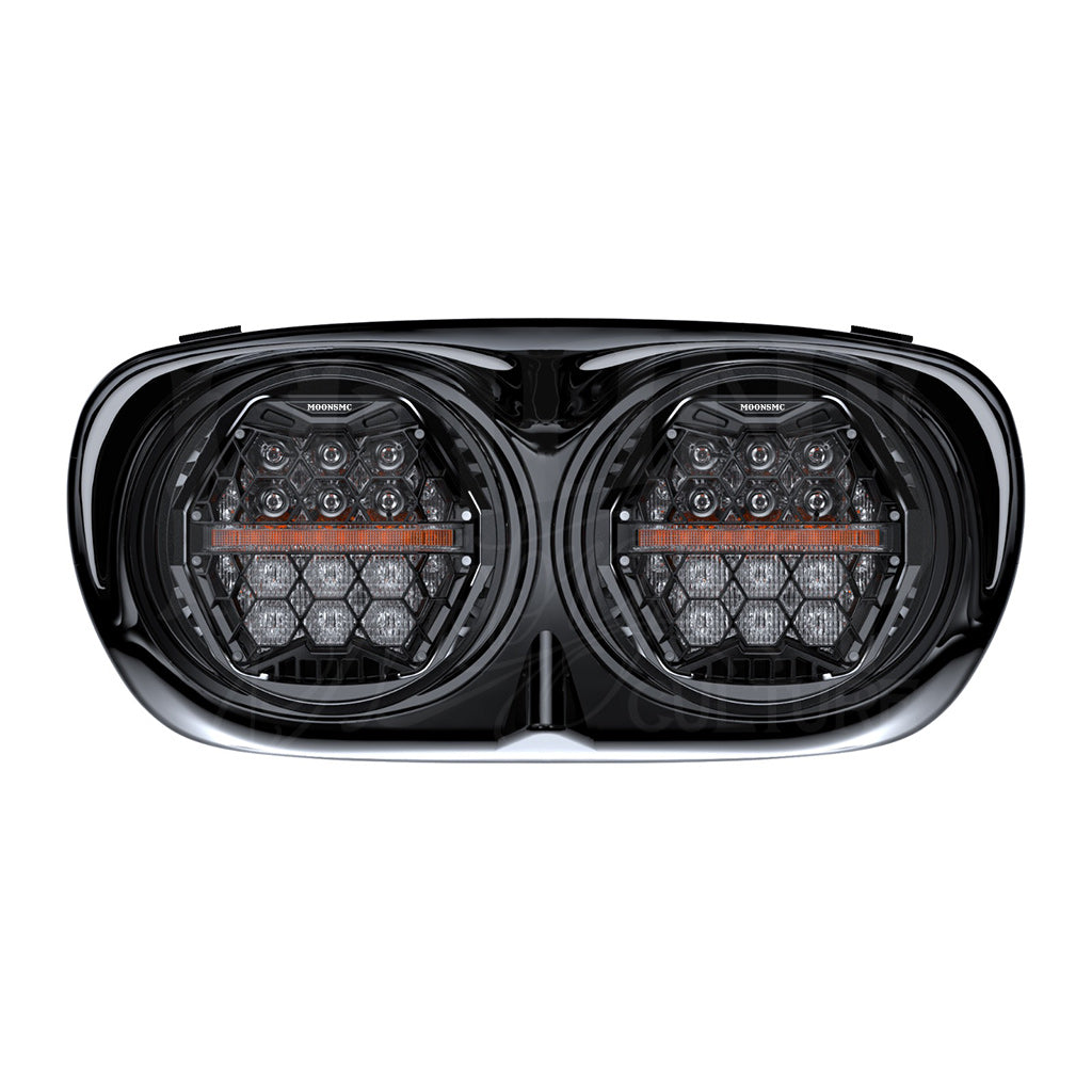 MOONSMC® Road Glide 2002-2013 Dual HexBeam Pro Series LED Headlight