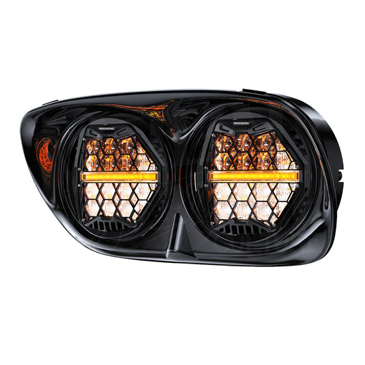 MOONSMC® Road Glide 2002-2013 Dual HexBeam Pro Series LED Headlight