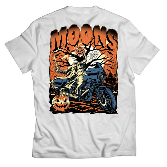 MOONSMC® 2024 Halloween Edition - FXLRST Headless Horsemen Graveyard White Tee Orange