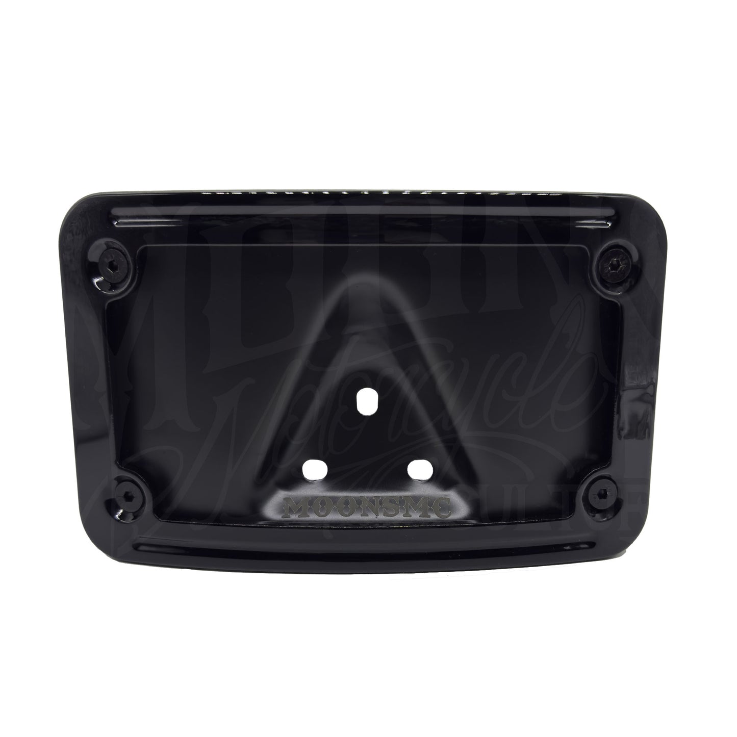 MOONSMC® Gloss Black Curved Laydown License Plate Mount with Frame