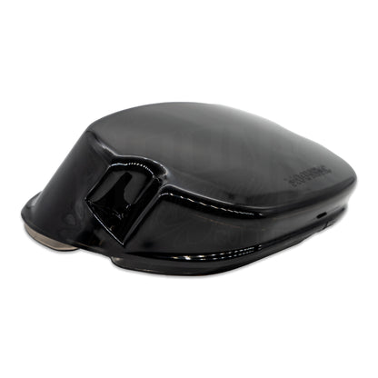 Side view of the smoked V4 tail light showing its low-profile housing.