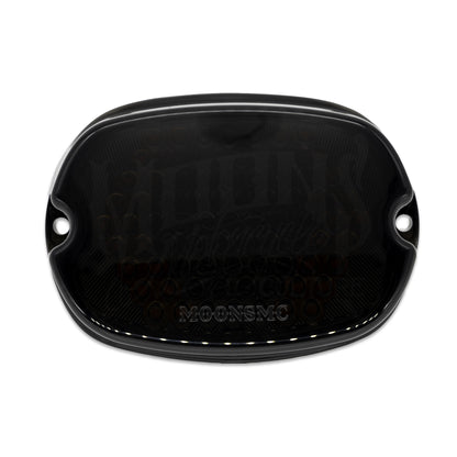 Front view of the smoked MOONSMC Low Profile V4 tail light.