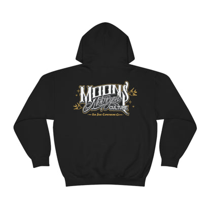 MOONSMC San Juan Capo OG Logo Hooded Sweatshirt: black hoodie showing the large logo.