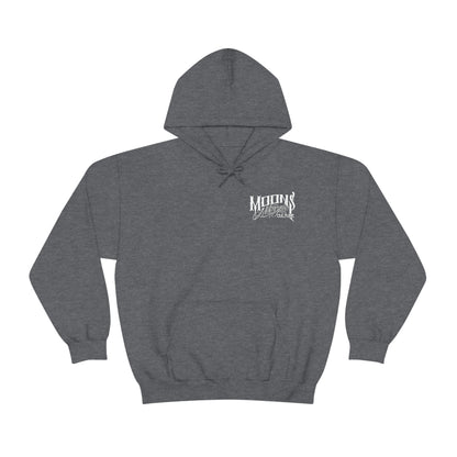MOONSMC Road Glide Special Hooded Sweatshirt: heather charcoal hoodie with a small chest logo and pouch pocket.