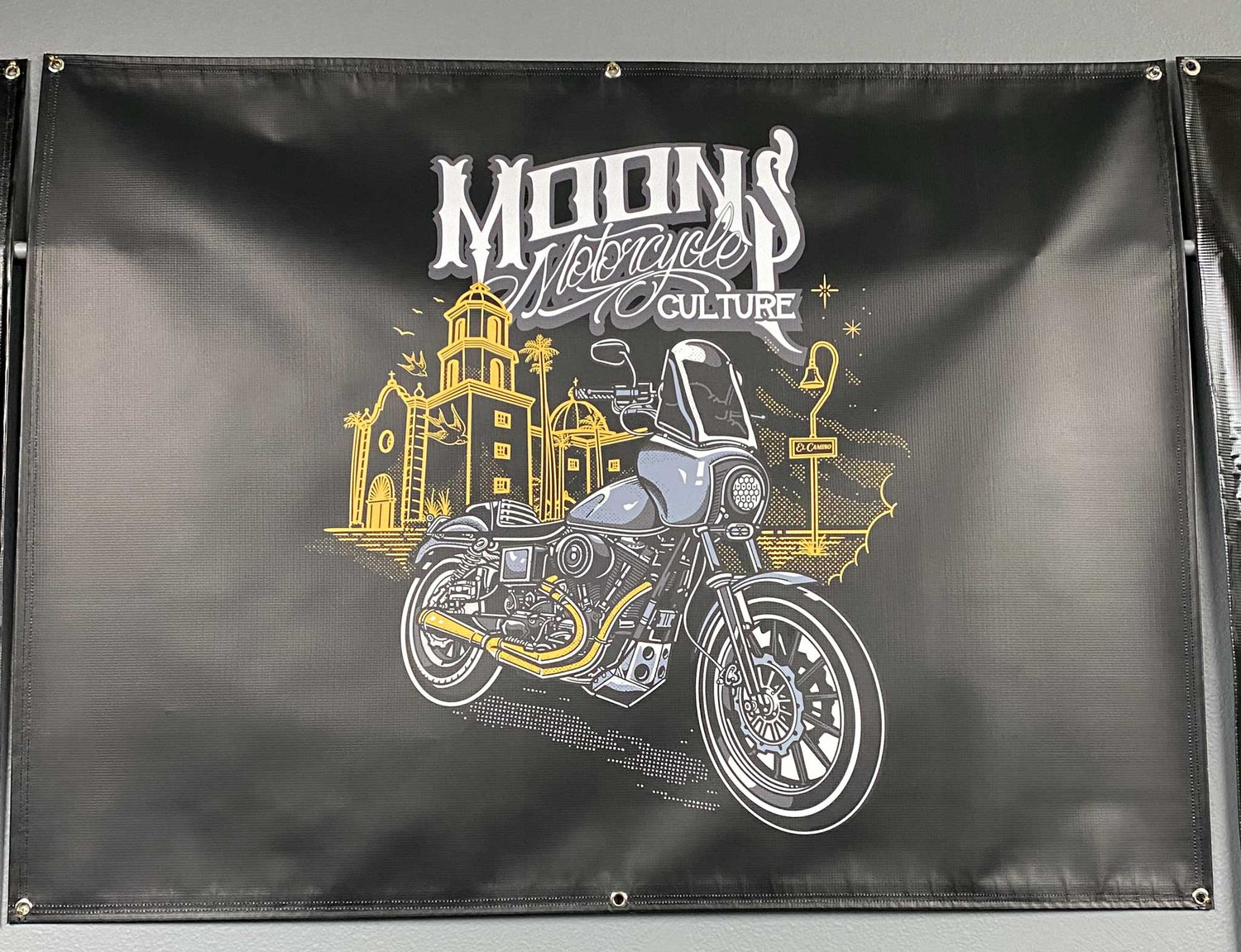 MOONSMC® San Juan Capistrano T-Sport Shop Banner, Accessories, MOONSMC, MOONSMC® // Moons Motorcycle Culture