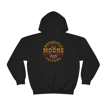 MOONSMC Samurai Mask Hooded Sweatshirt: black hoodie showing the large samurai-mask graphic.