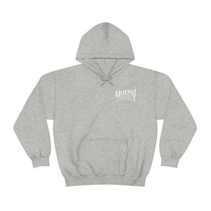 MOONSMC Road Glide Special Hooded Sweatshirt: light gray hoodie with a small chest logo and pouch pocket.