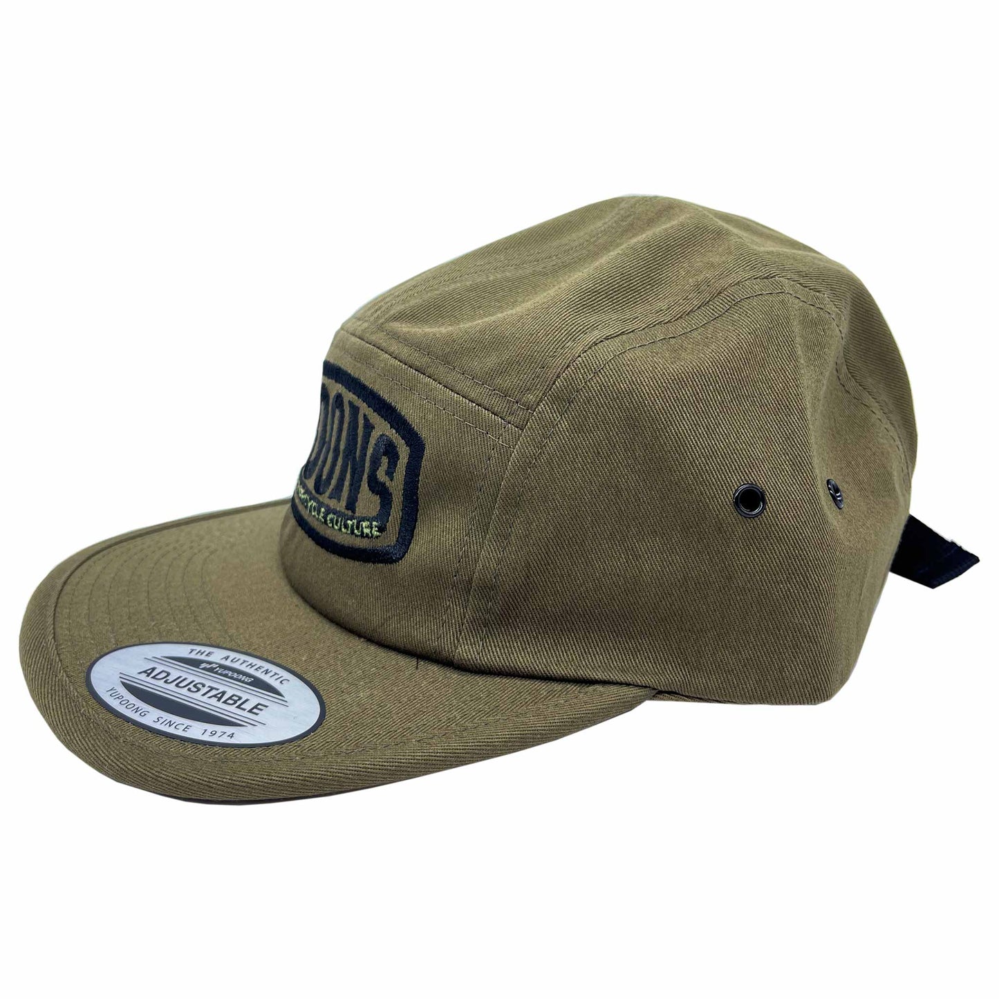 MOONSMC® Vintage Badge Logo Olive 5 Panel Hat
