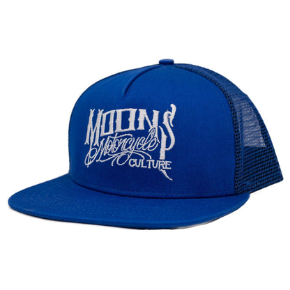 MOONSMC® OG Logo Blue / White Snapback Hat - MOONSMC® // Moons Motorcycle Culture