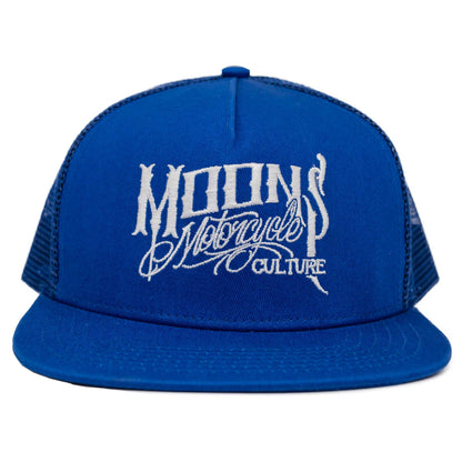 MOONSMC® OG Logo Blue / White Snapback Hat - MOONSMC® // Moons Motorcycle Culture